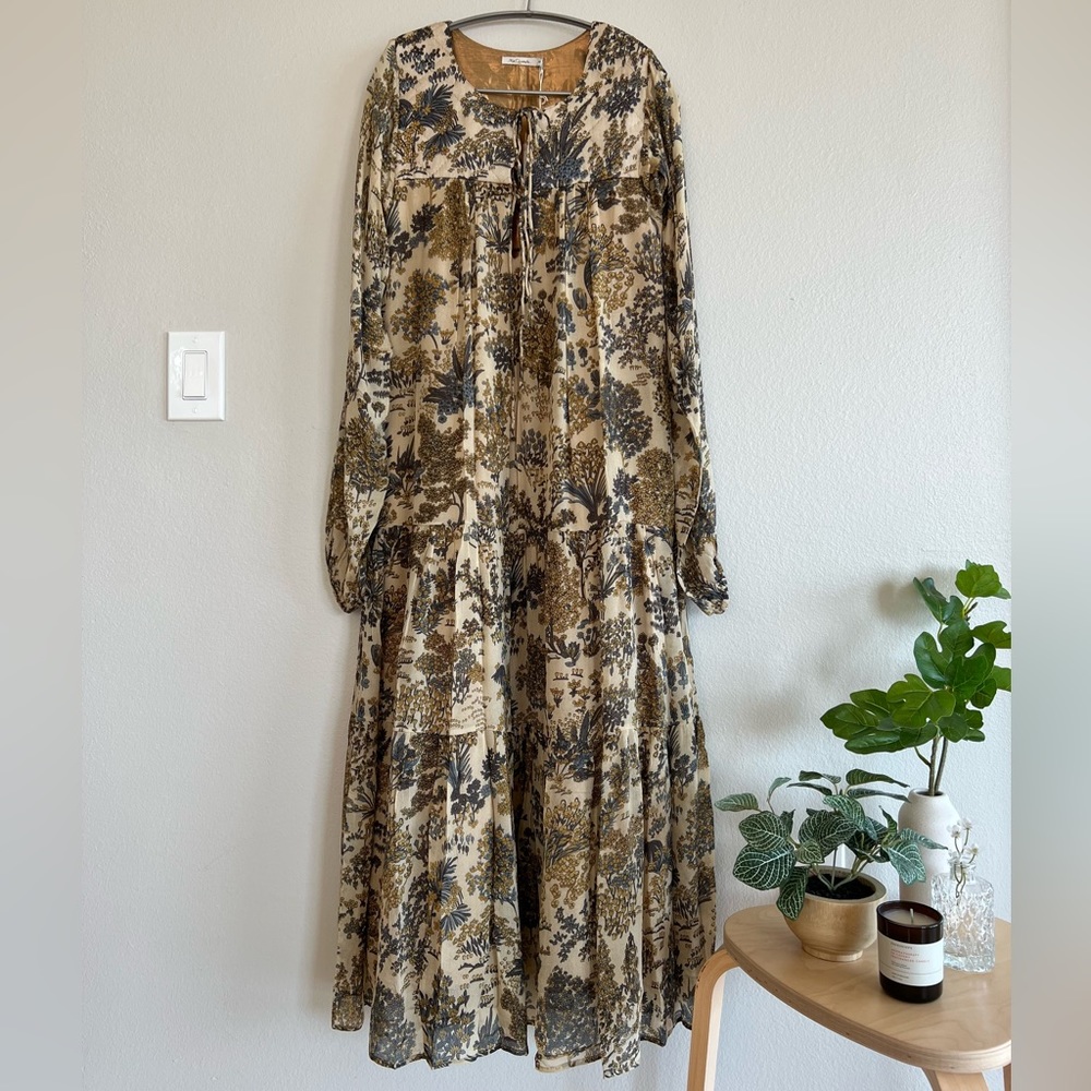 (100% Silk) Free People Mes Demoiselles Paris Venise Maxi Dress